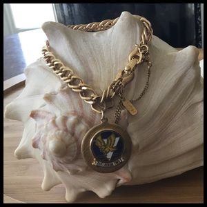 Vintage Gold Toned Monet Charm Bracelet w/Safety